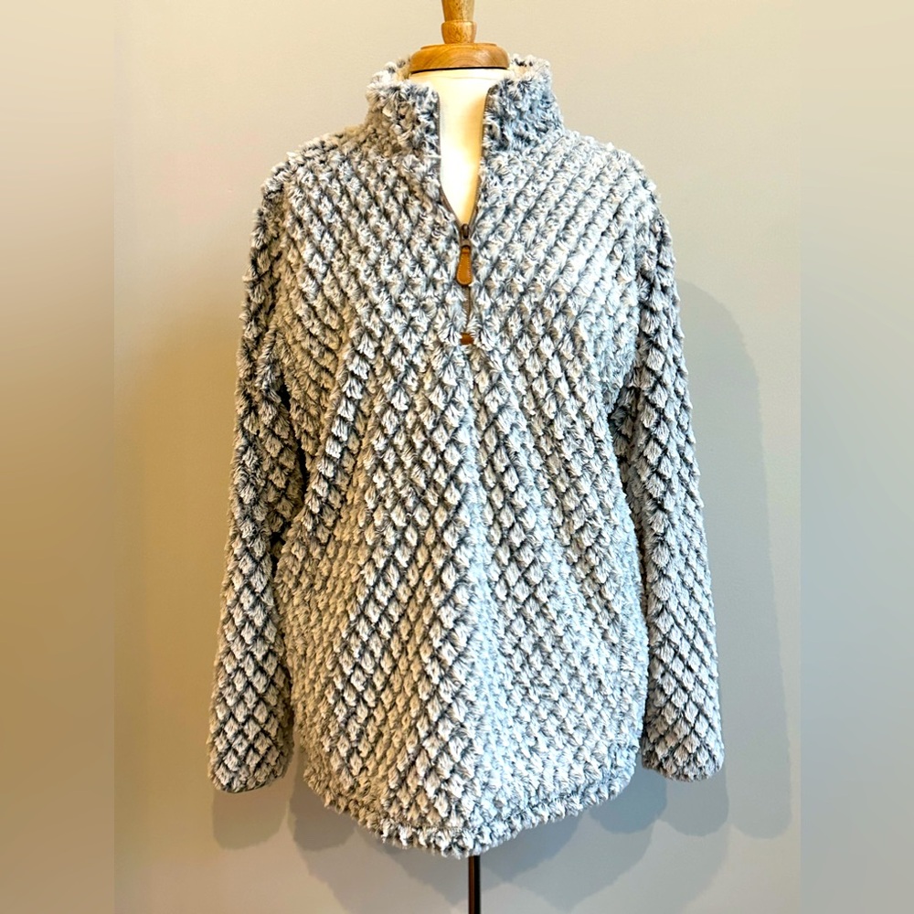 Simply Southern quarter zip long sleeve soft fuzzy pullover size Large
